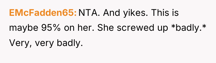 EMcFadden65 NTA. And yikes. This is maybe 95% on her....