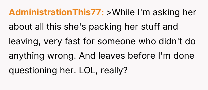 AdministrationThis77 >While I'm asking her about all this she's packing...