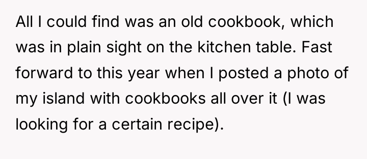 All I could find was an old cookbook, which was...