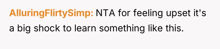 AlluringFlirtySimp NTA for feeling upset it's a big shock to...