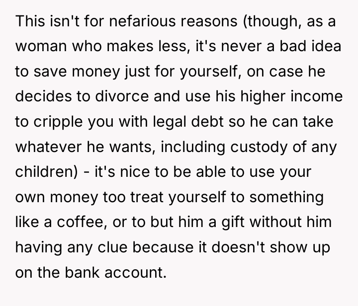 This isn't for nefarious reasons (though, as a woman who...