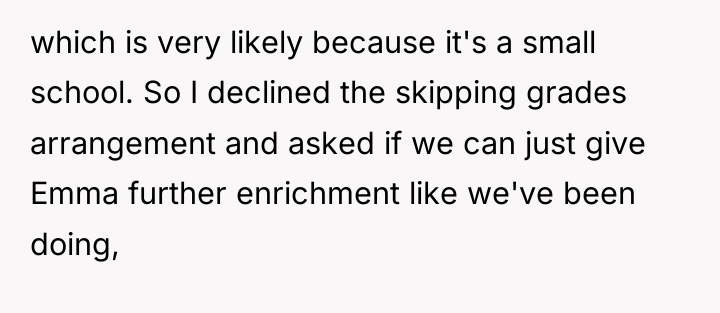 which is very likely because it's a small school. So...