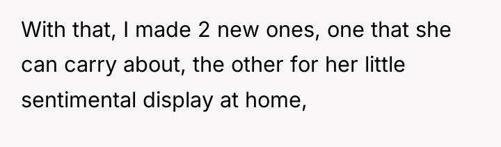With that, I made 2 new ones, one that she...