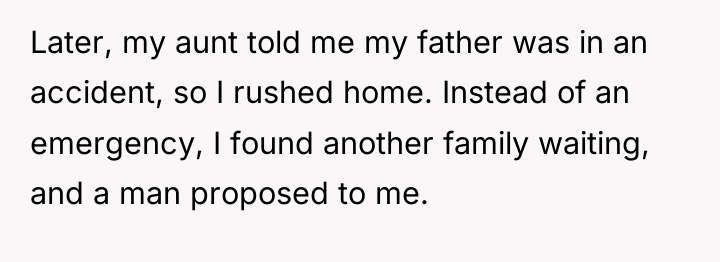 Later, my aunt told me my father was in an...