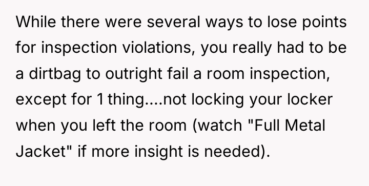 While there were several ways to lose points for inspection...