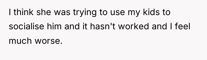 I think she was trying to use my kids to...