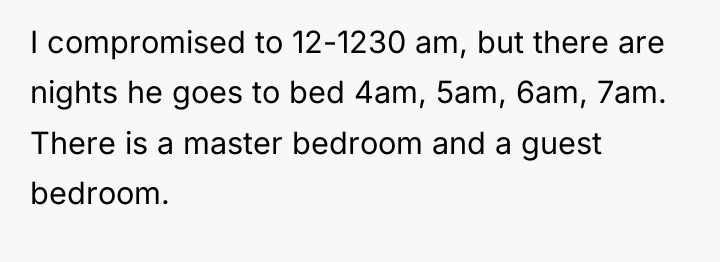 I compromised to 12-1230 am, but there are nights he...
