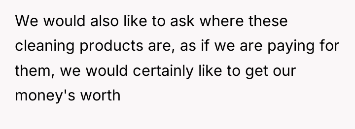 We would also like to ask where these cleaning products...