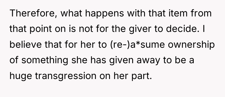 Therefore, what happens with that item from that point on...