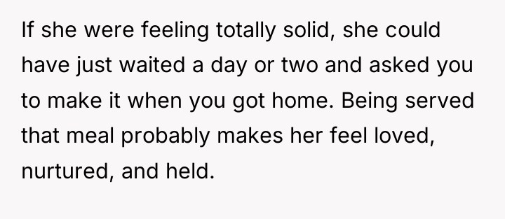 If she were feeling totally solid, she could have just...