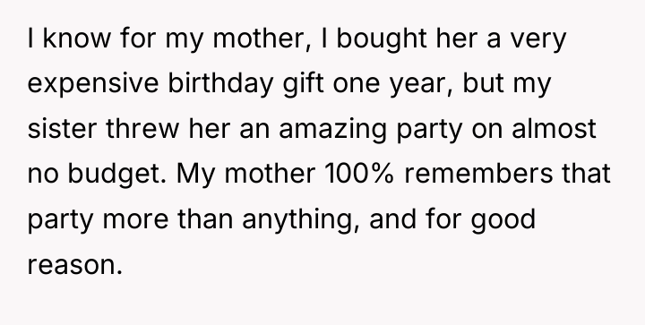 I know for my mother, I bought her a very...