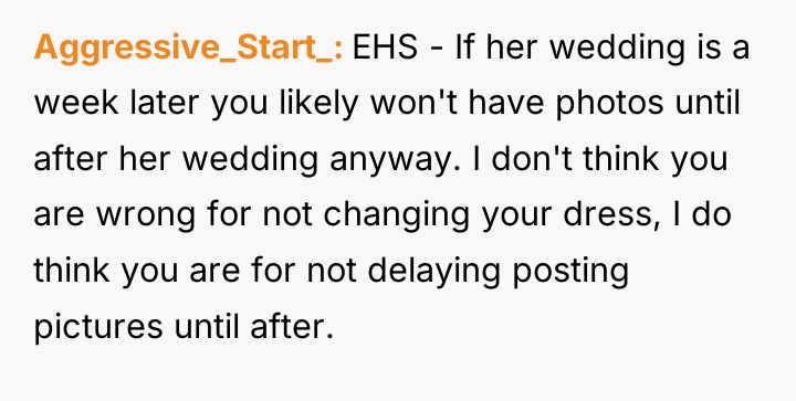 Aggressive_Start_ EHS - If her wedding is a week later...