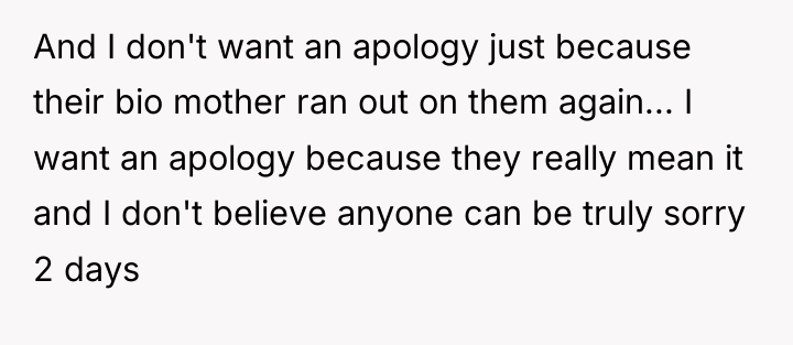 And I don't want an apology just because their bio...