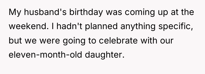 My husband's birthday was coming up at the weekend. I...