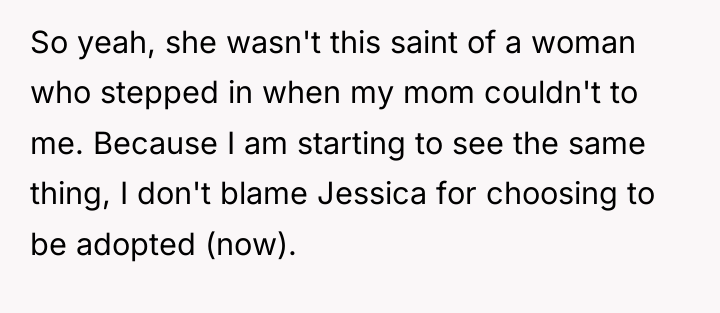 So yeah, she wasn't this saint of a woman who...