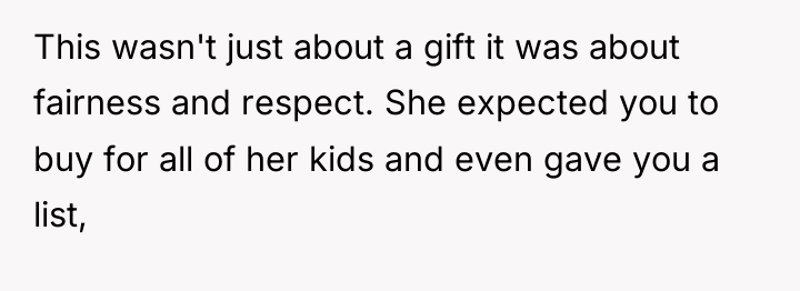 This wasn't just about a gift it was about fairness...