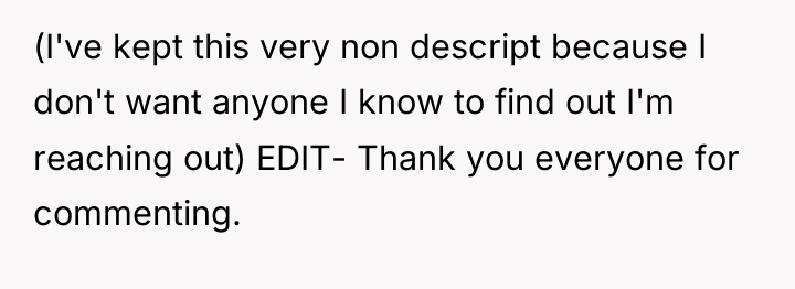 (I've kept this very non descript because I don't want...