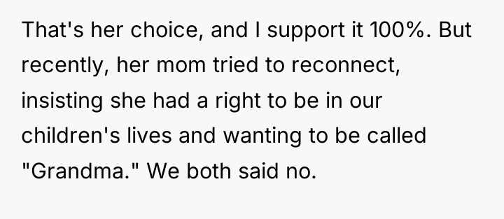 That's her choice, and I support it 100%. But recently,...