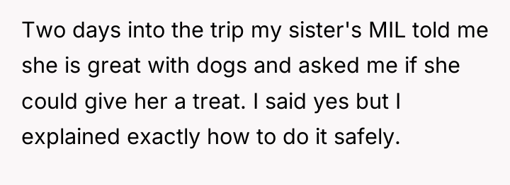 Two days into the trip my sister's MIL told me...