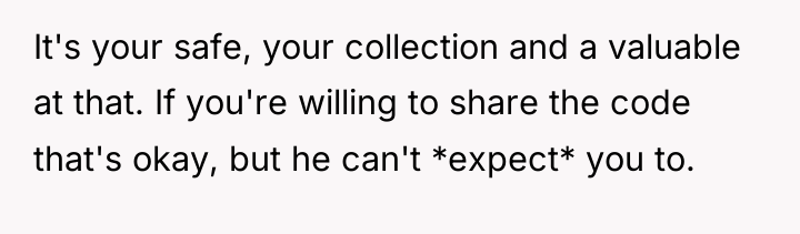 It's your safe, your collection and a valuable at that....