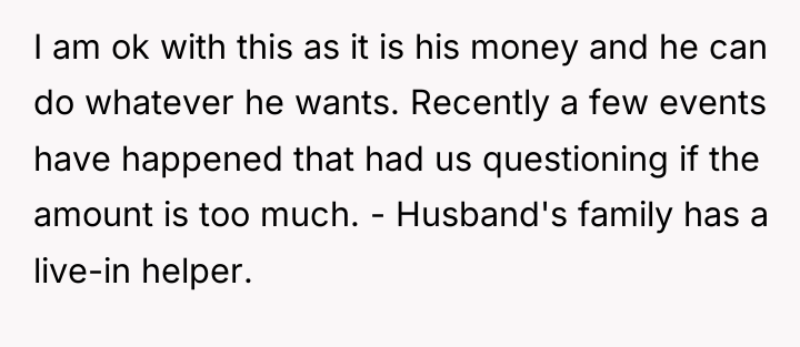 I am ok with this as it is his money...
