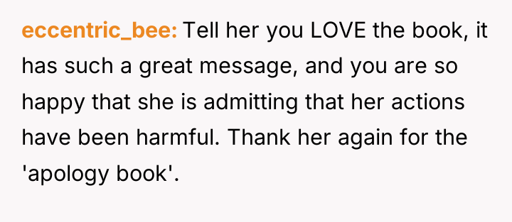 eccentric_bee Tell her you LOVE the book, it has such...
