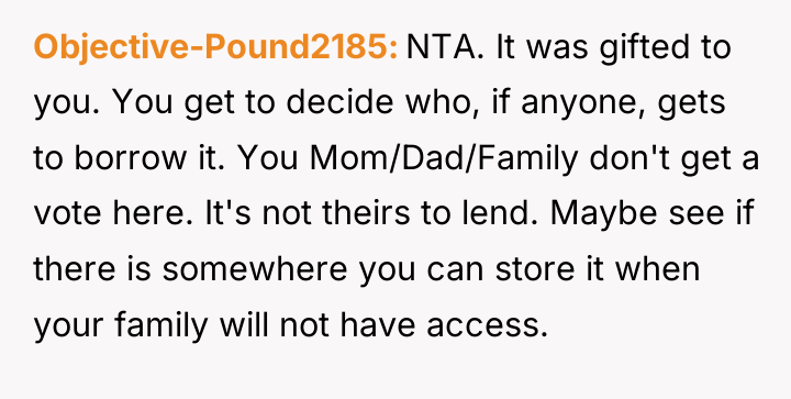 Objective-Pound2185 NTA. It was gifted to you. You get to...