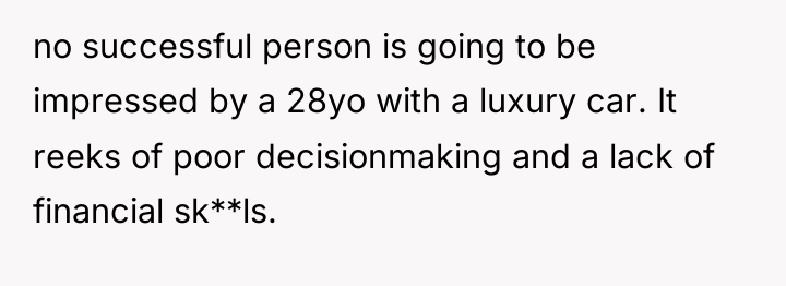 no successful person is going to be impressed by a...