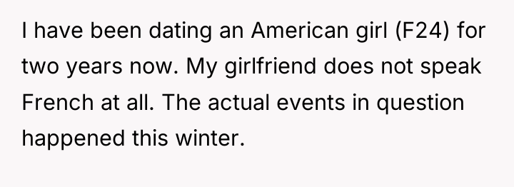 I have been dating an American girl (F24) for two...