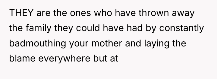 THEY are the ones who have thrown away the family...