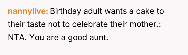 nannylive Birthday adult wants a cake to their taste not...