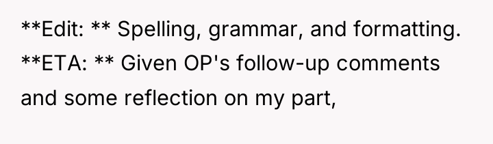 **Edit: ** Spelling, grammar, and formatting. **ETA: ** Given OP's...
