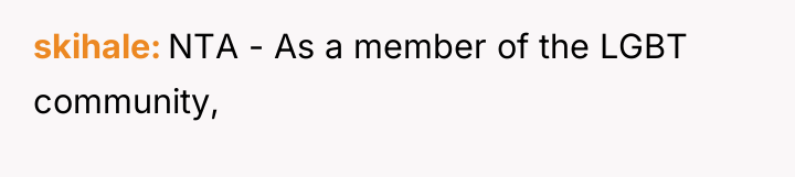 skihale NTA - As a member of the LGBT community,