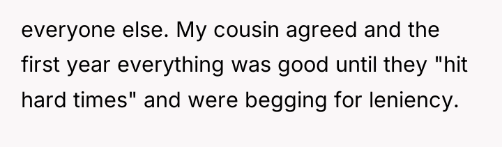 everyone else. My cousin agreed and the first year everything...