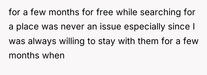for a few months for free while searching for a...