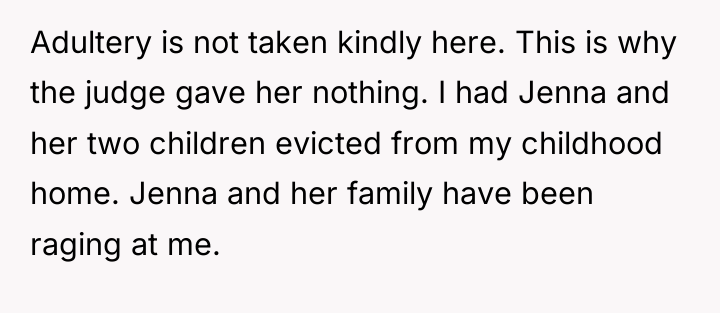 Adultery is not taken kindly here. This is why the...