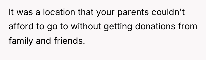 It was a location that your parents couldn't afford to...