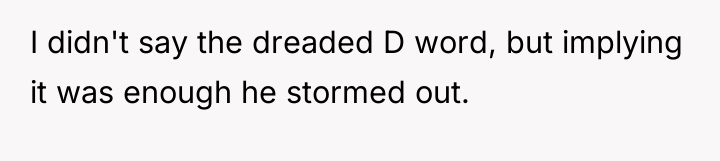 I didn't say the dreaded D word, but implying it...