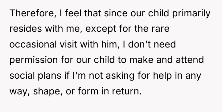 Therefore, I feel that since our child primarily resides with...