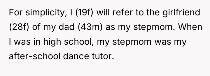For simplicity, I (19f) will refer to the girlfriend (28f)...