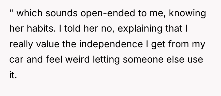 " which sounds open-ended to me, knowing her habits. I...