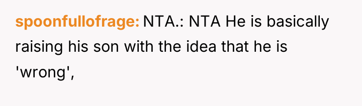 spoonfullofrage NTA.: NTA He is basically raising his son with...