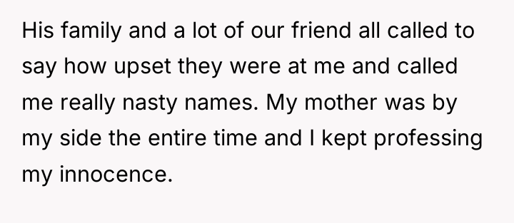 His family and a lot of our friend all called...