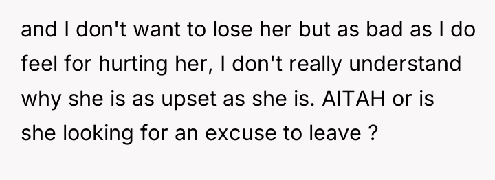 and I don't want to lose her but as bad...