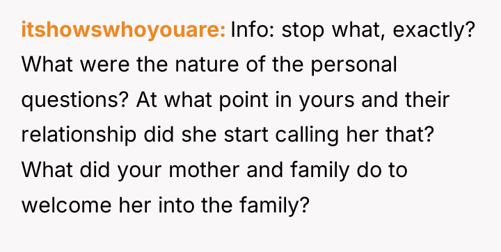 itshowswhoyouare Info: stop what, exactly? What were the nature of...