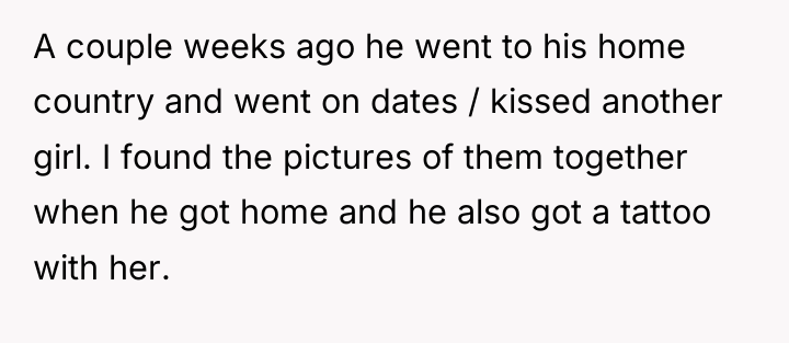 A couple weeks ago he went to his home country...