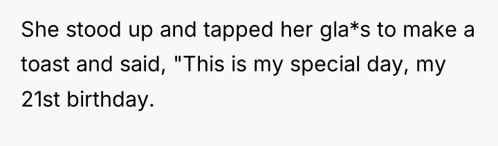 She stood up and tapped her gla*s to make a...