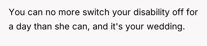 You can no more switch your disability off for a...