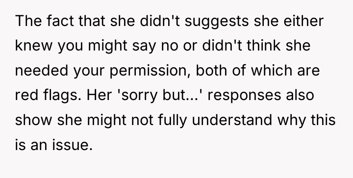 The fact that she didn't suggests she either knew you...