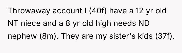Throwaway account I (40f) have a 12 yr old NT...